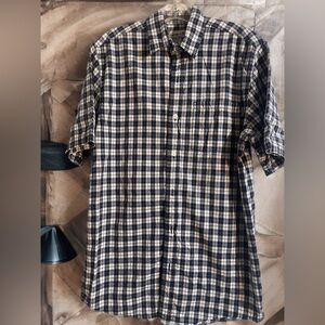 Carhartt Men's Navy and White Plaid Shirt Size M